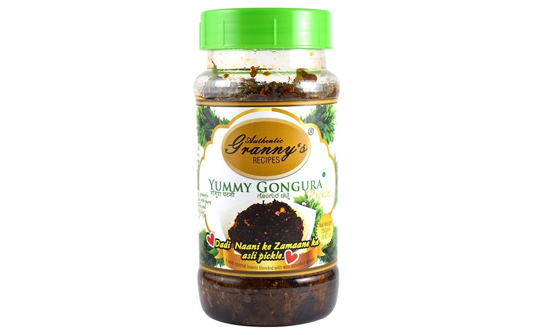 Authentic Granny's Recipes Yummy Gongura Pickles   Jar  250 grams